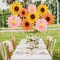 Sunflower Party Decorations Paper Fans Board Decor Summer Orange Pink Sunflower Decor Yellow Hanging Fans Flower Garland
